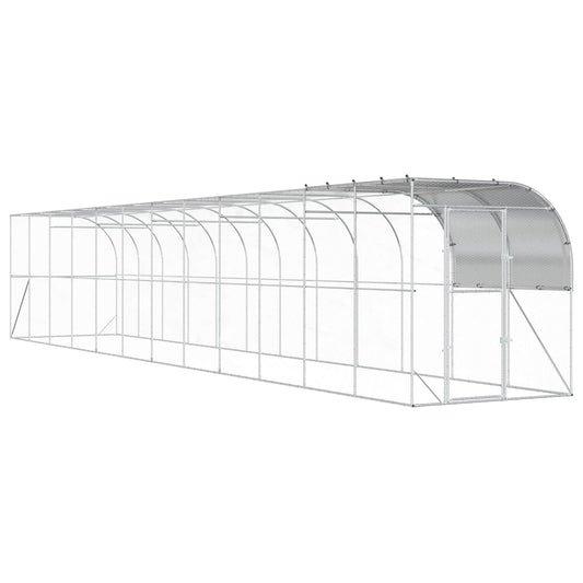 Against Wall Chicken Coop Silver 1200 x 200 x 215 cm