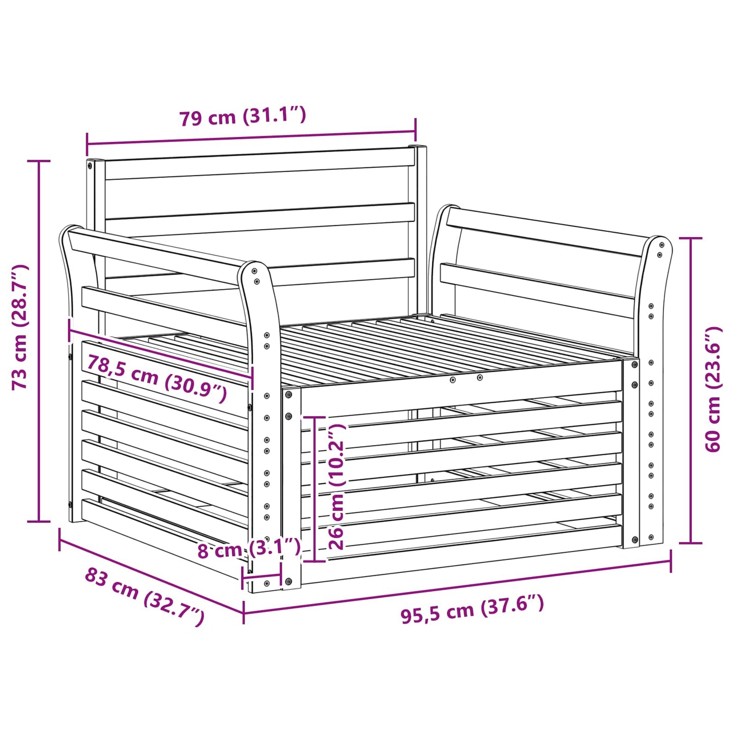 2 Piece Outdoor Sofa Natural