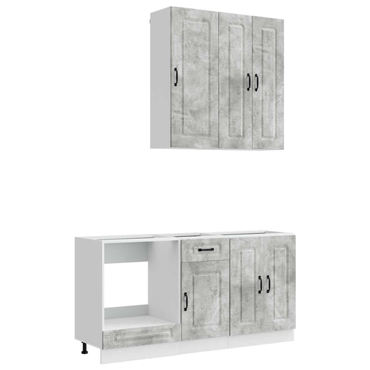 Kitchen Unit KALMAR 5 pcs Concrete Grey Engineered Wood