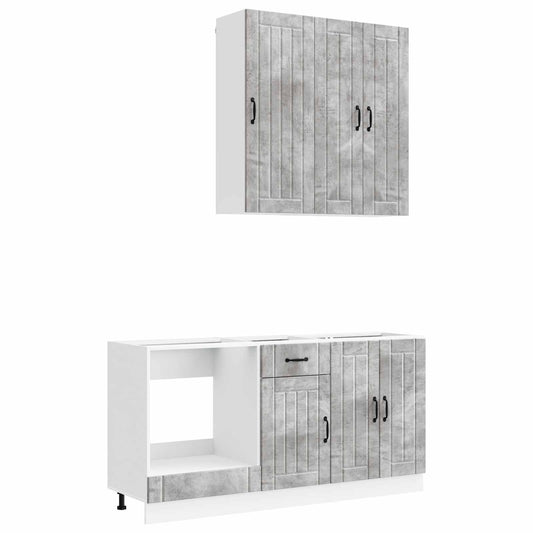 Kitchen Unit LUCCA 5 pcs Concrete Grey Engineered Wood