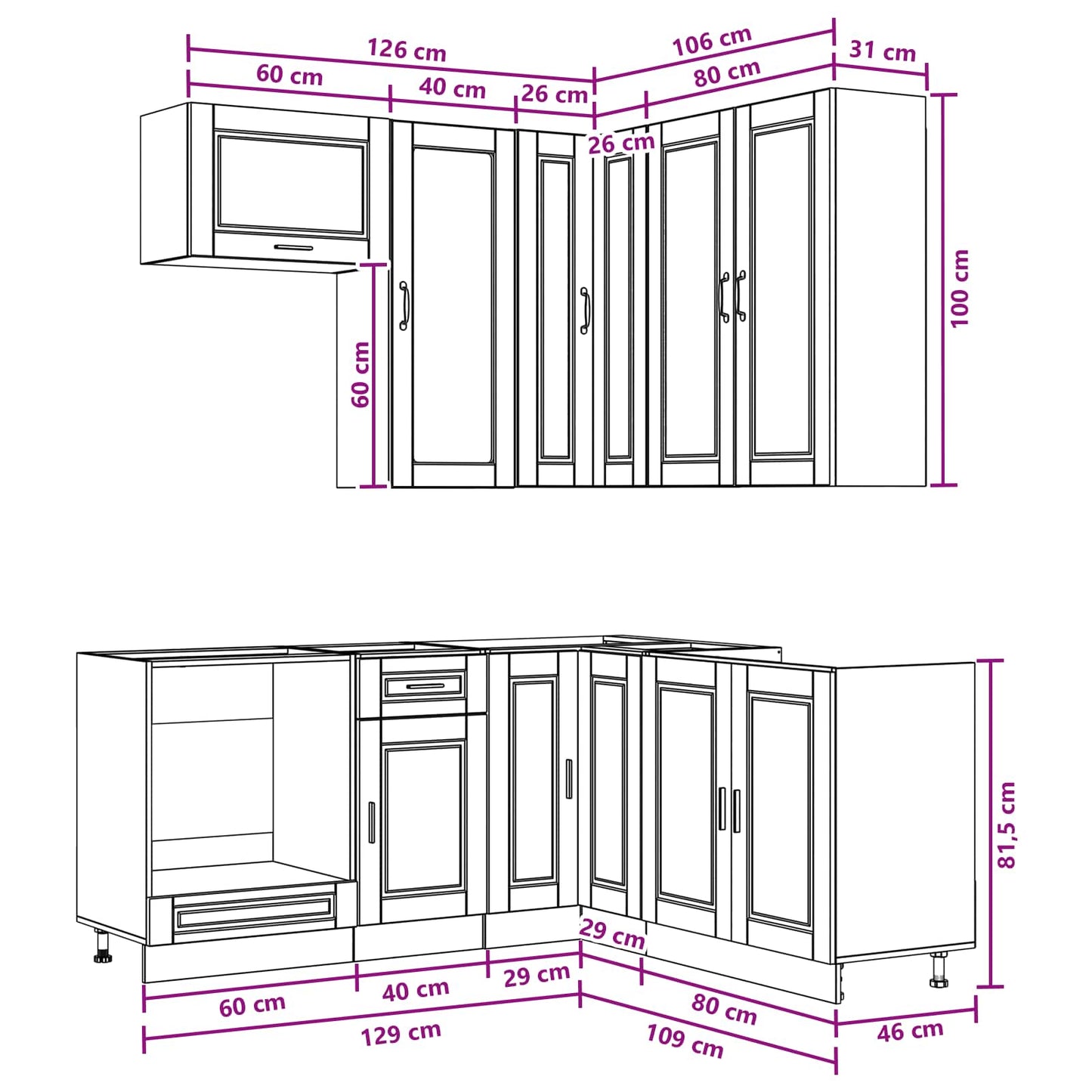 Kitchen Unit PORTO 8 pcs Sonoma Oak Engineered Wood