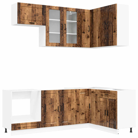 Kitchen Unit PORTO 8 pcs Old Wood Engineered Wood