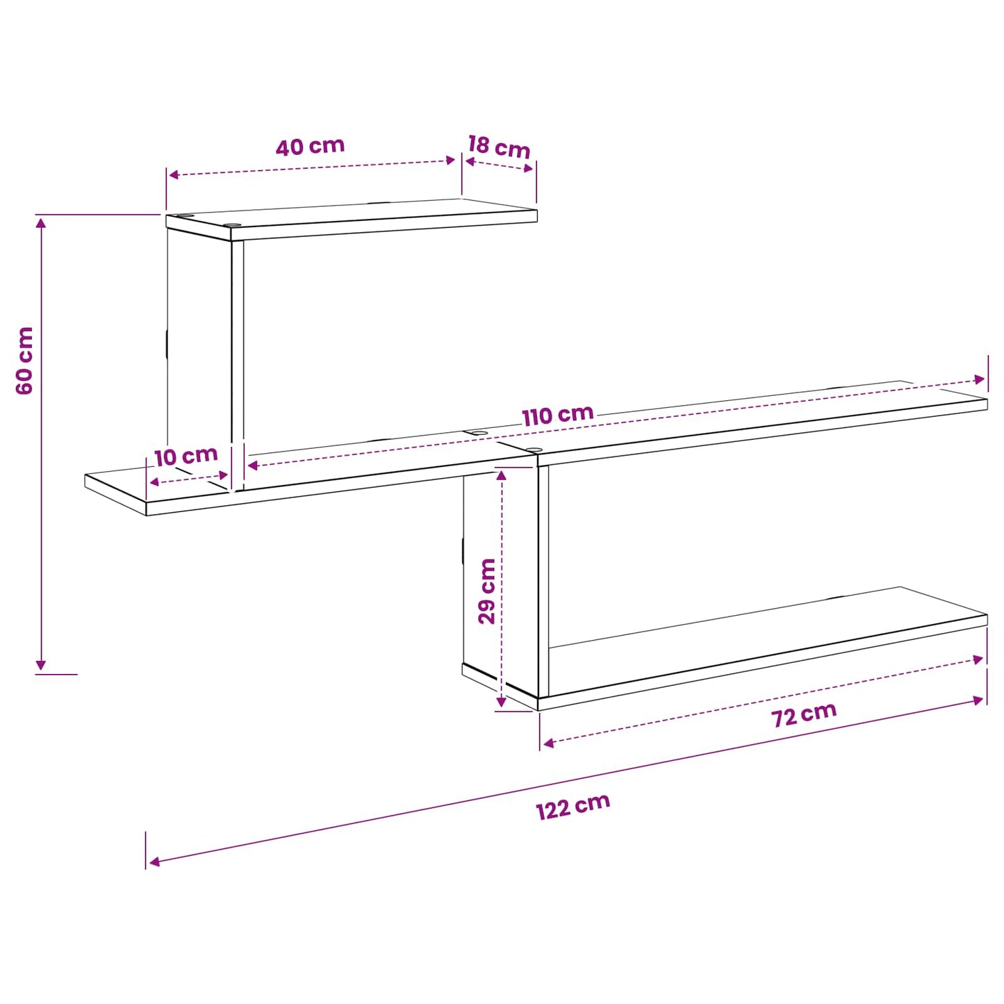 Wall Shelf Old Wood 122 x 18 x 60 cm Engineered Wood