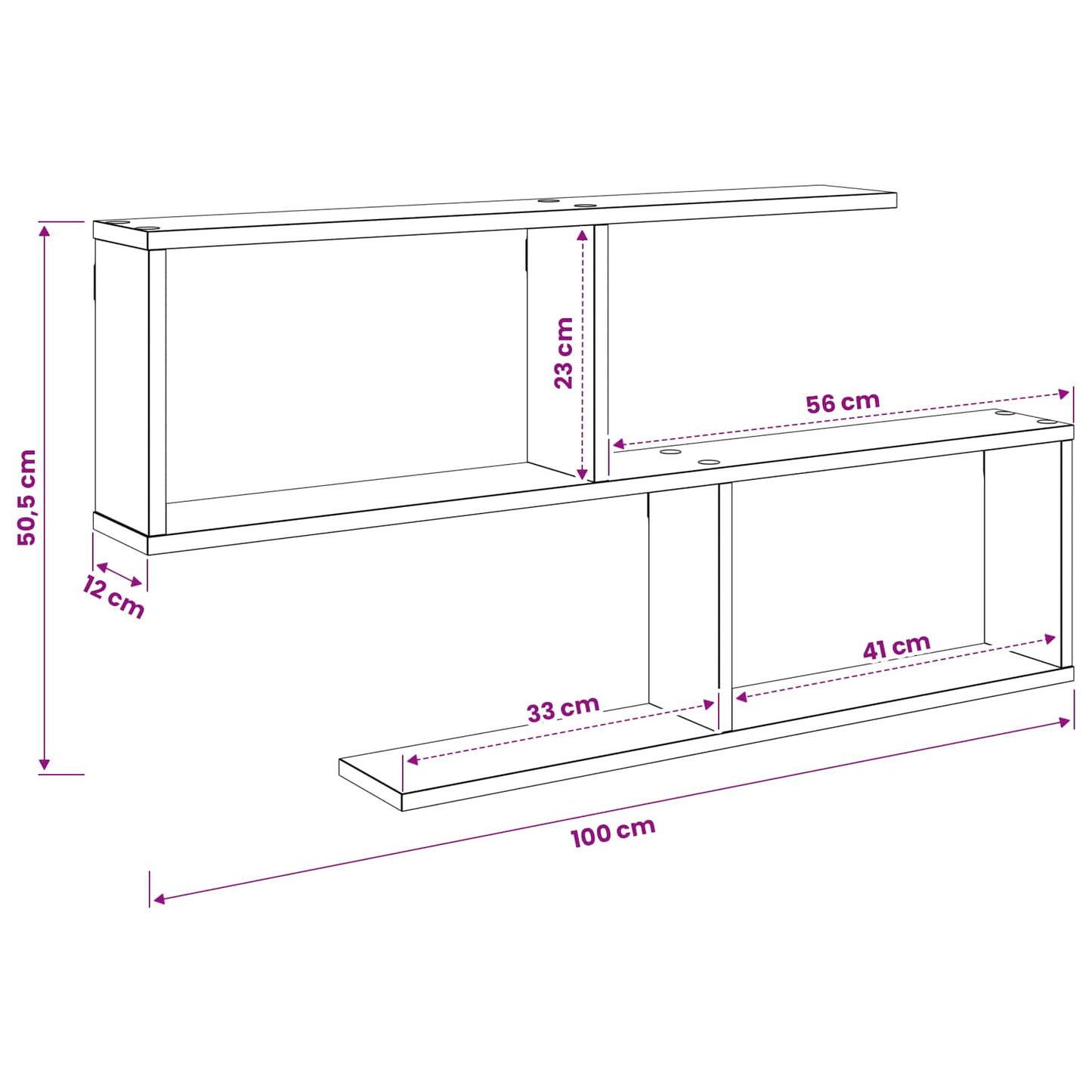 Wall Shelf Artisan Oak 100 x 12 x 50.5 cm Engineered Wood