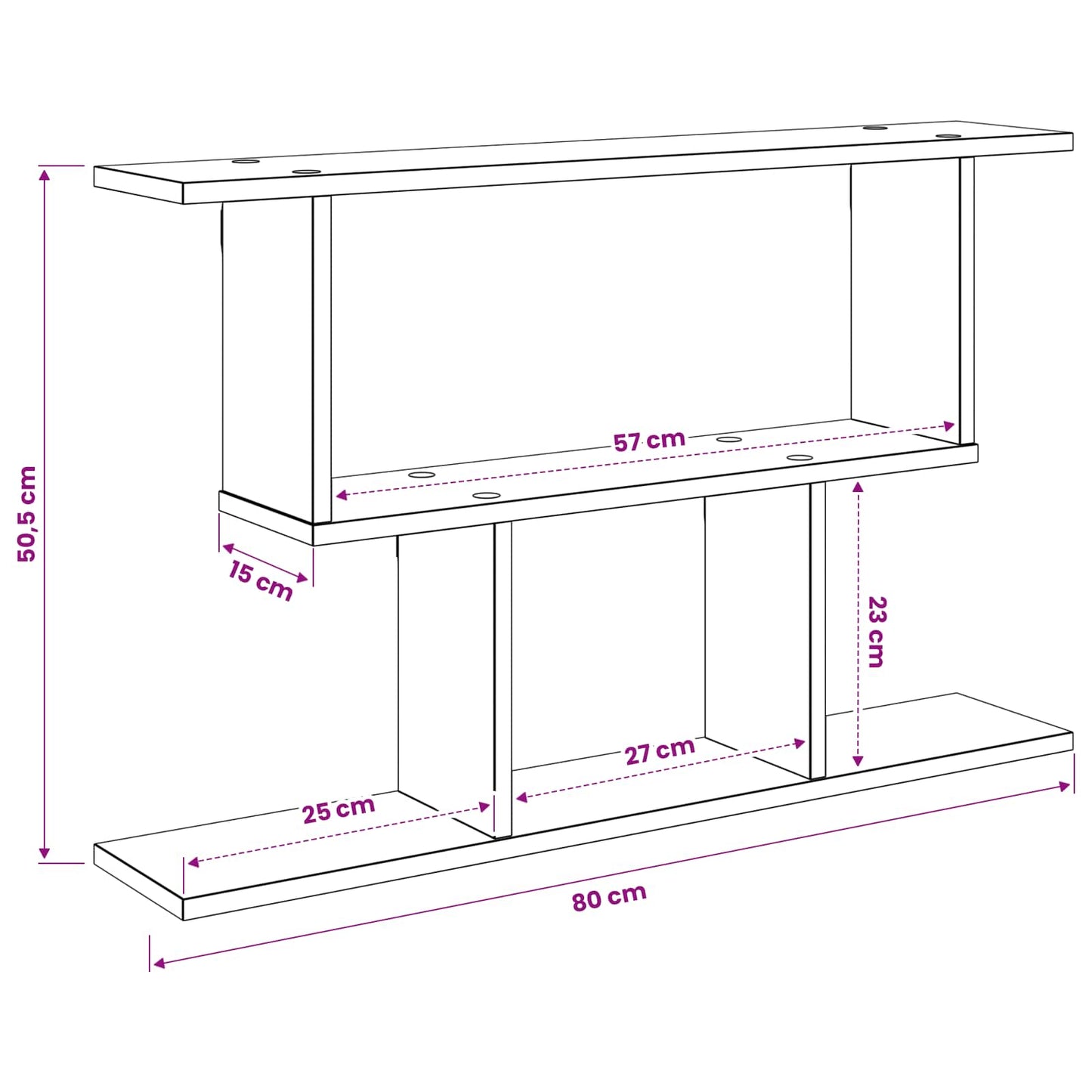 Wall Shelf Concrete Grey 80 x 15 x 50.5 cm Engineered Wood