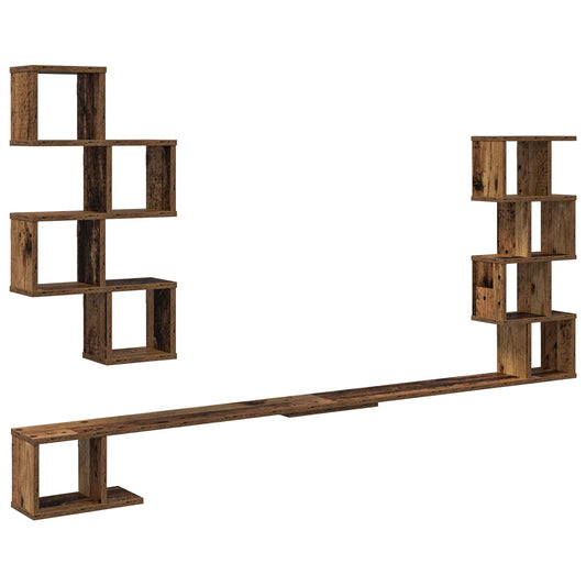 Wall-Mounted TV Shelf Old Wood 200 x 15 x 94 cm Engineered Wood
