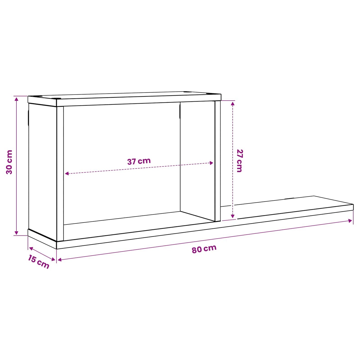 Floating Shelves Artisan Oak 80 x 15 x 30 cm Engineered Wood