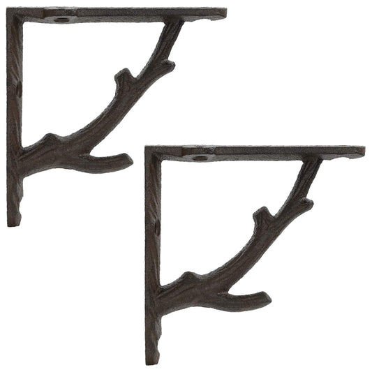 Wall Shelf Brackets 2 pcs Antique Brown 10 x 10 x 3 cm Steel