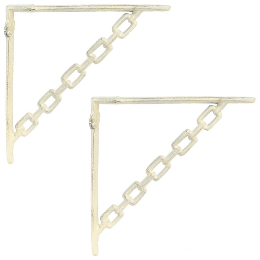 Wall Shelf Brackets 2 pcs Antique White 10.5 x 10.5 x 3 cm