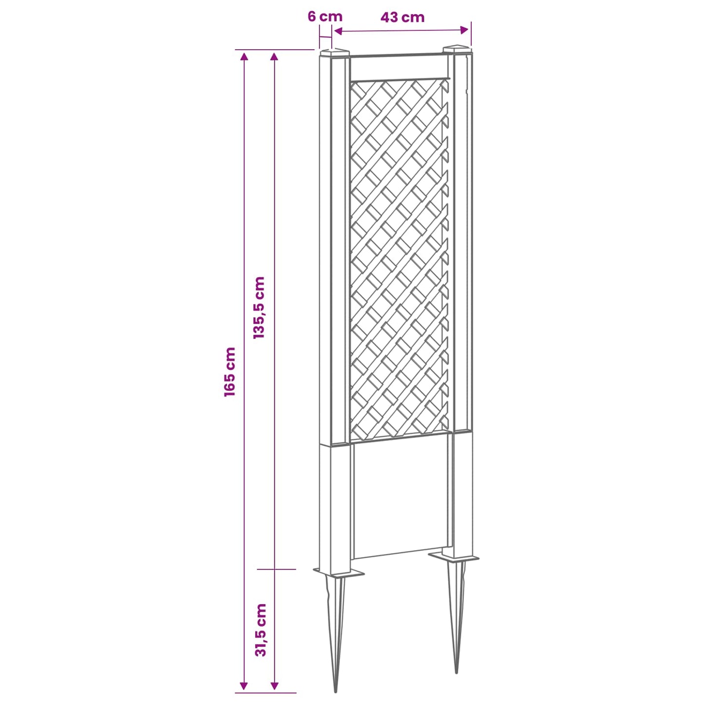 Trellis with Spike PP Anthracite