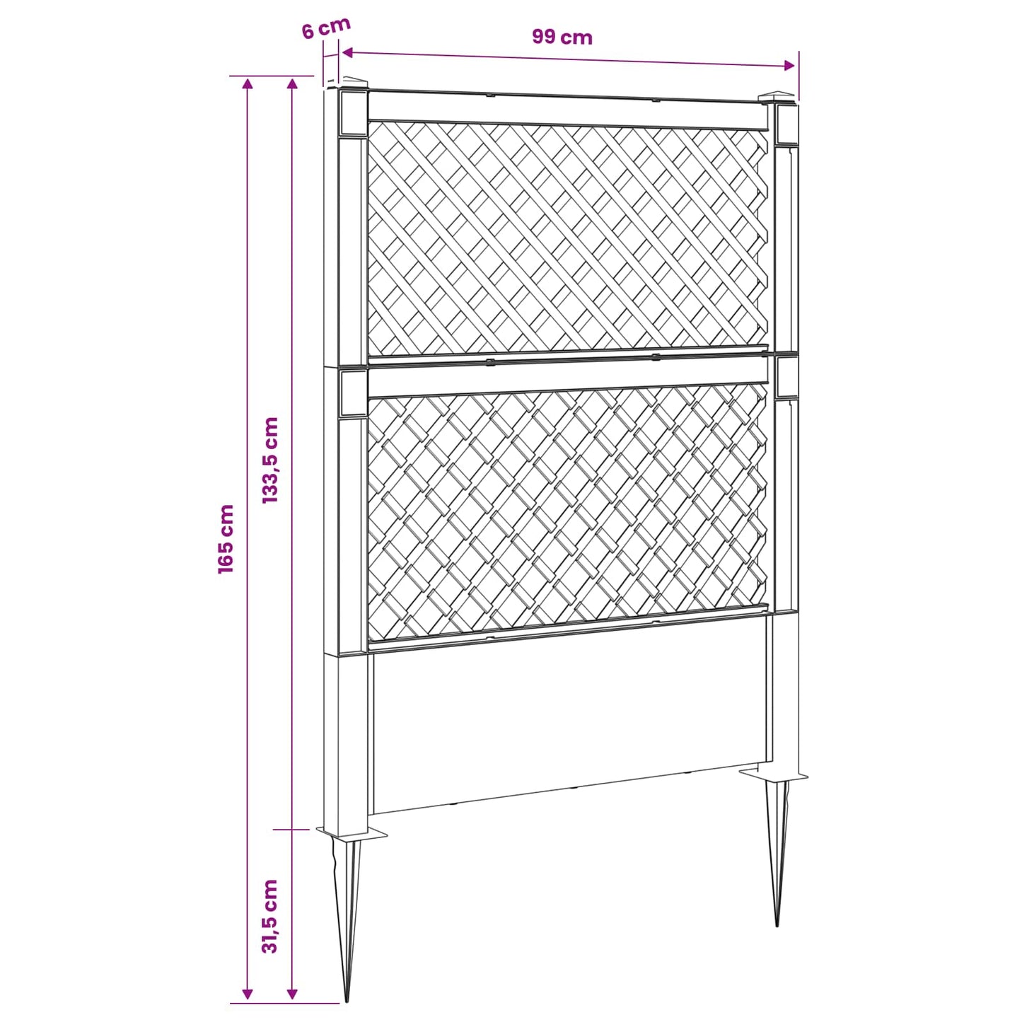 Trellis with Spike PP Grey
