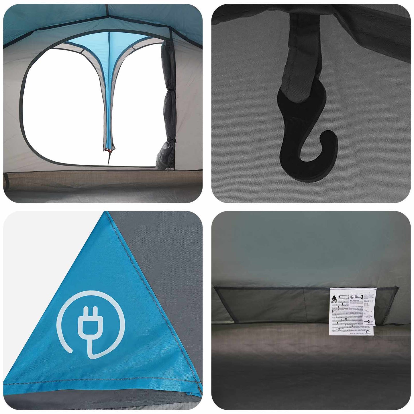 Trekking Tent with Rainfly Water-Resistant 2-Person Blue