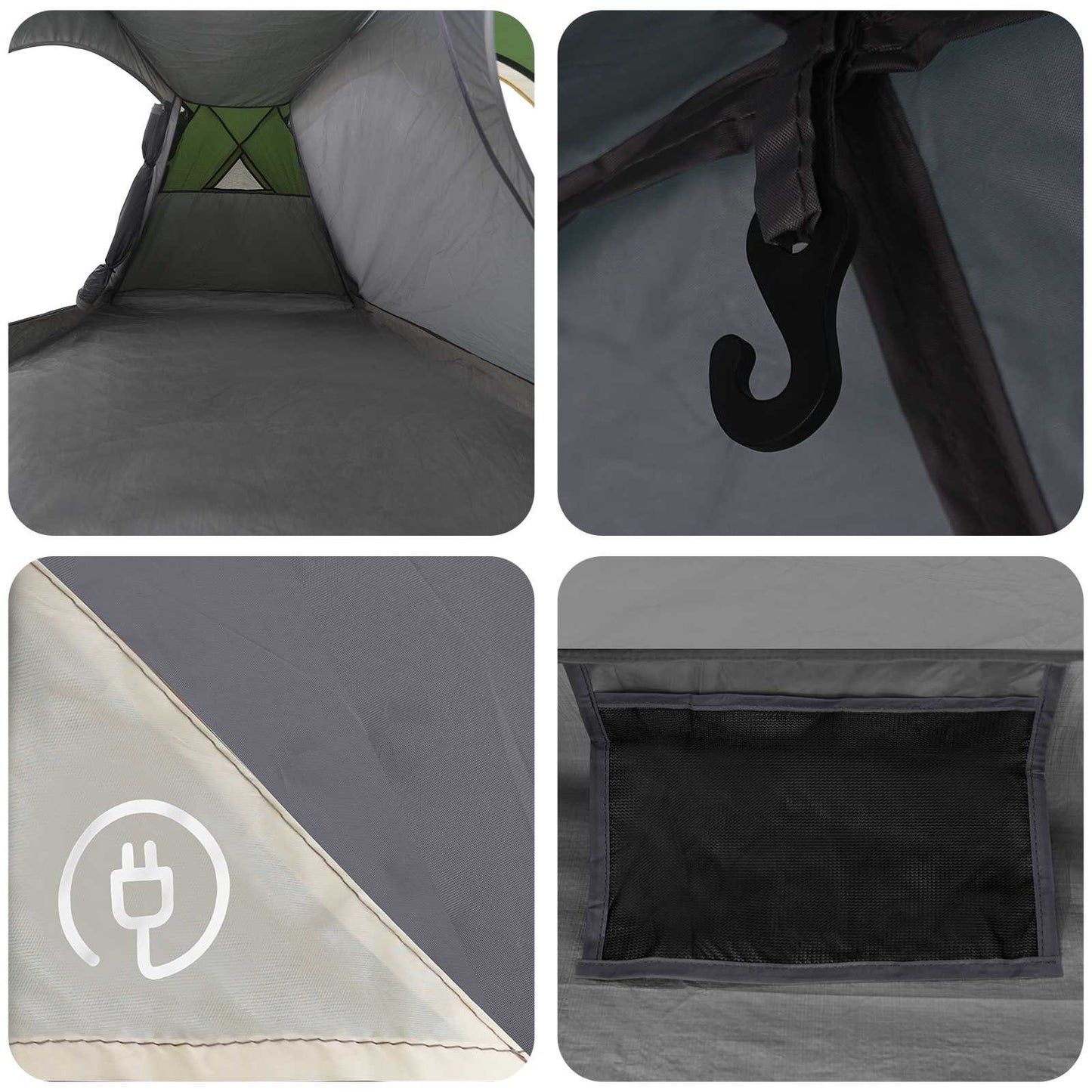 Trekking Tent with Rainfly Water-Resistant 3-Person Green