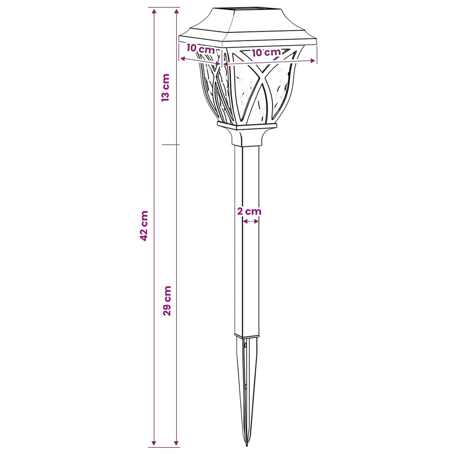 Outdoor Solar Lights with Ground Spike 6 pcs Warm White 42 cm