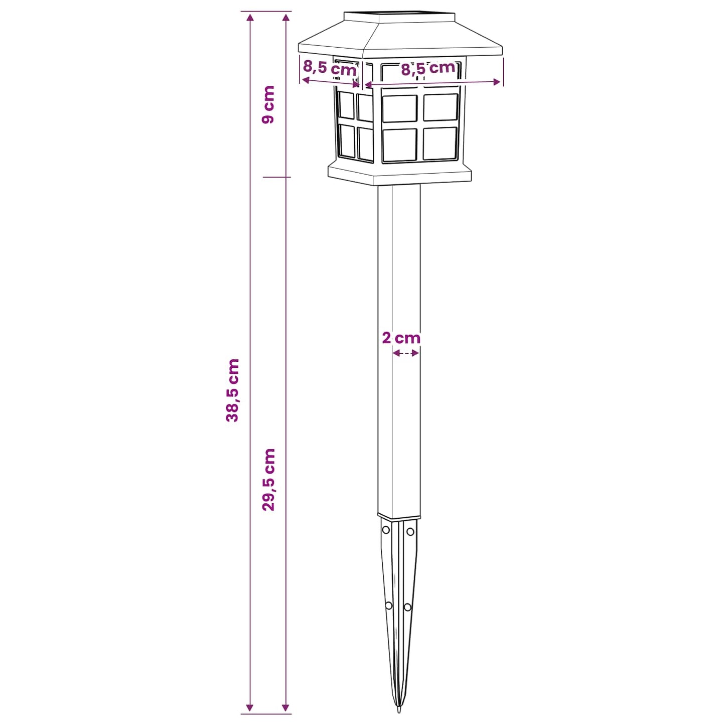 Outdoor Solar Lights with Ground Spike 12 pcs Warm White PP