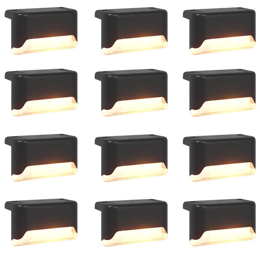 Outdoor Solar Lights with Ground Spike 12 pcs Warm White 4.5 cm