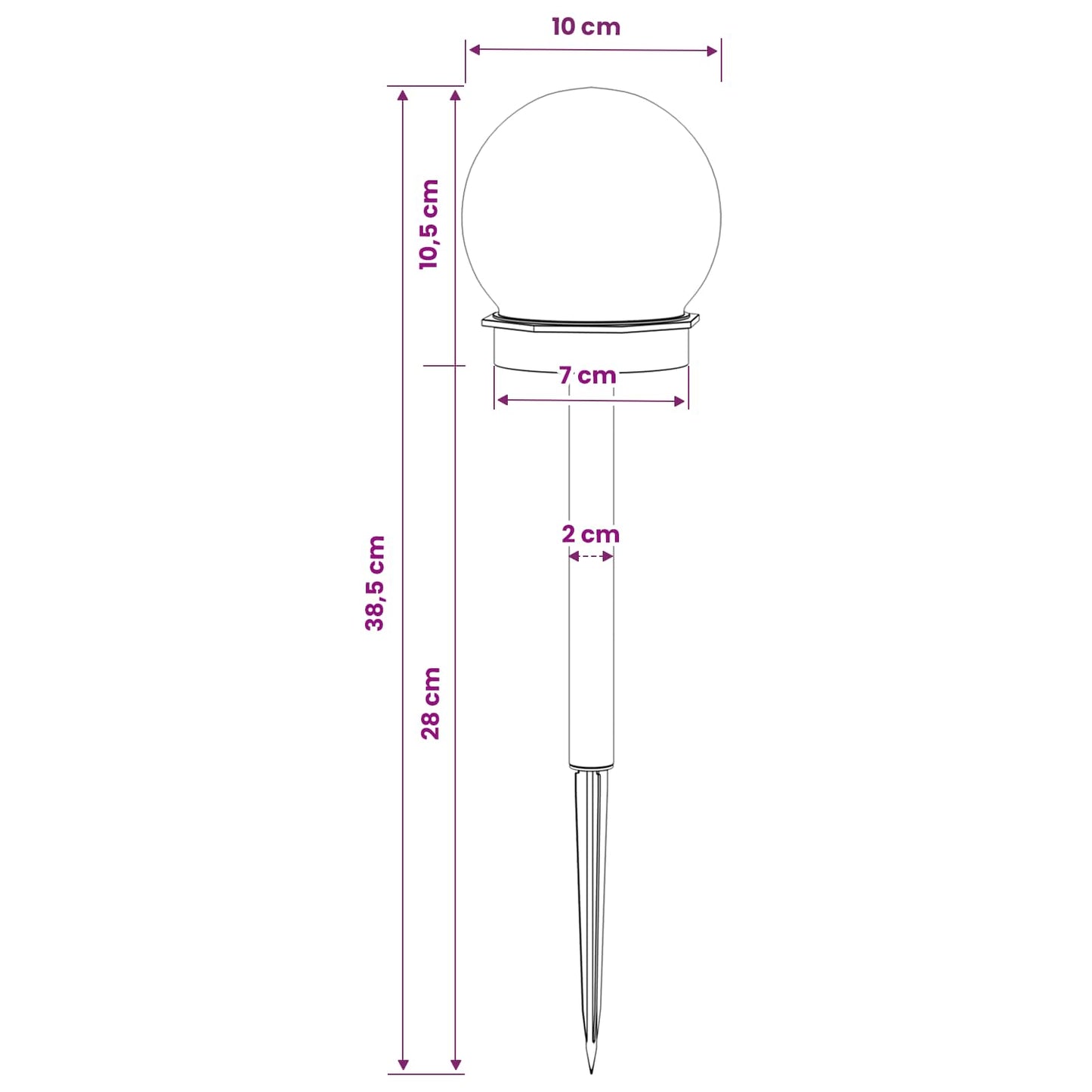 Outdoor Solar Lights with Ground Spike 8 pcs Warm White 38.5 cm