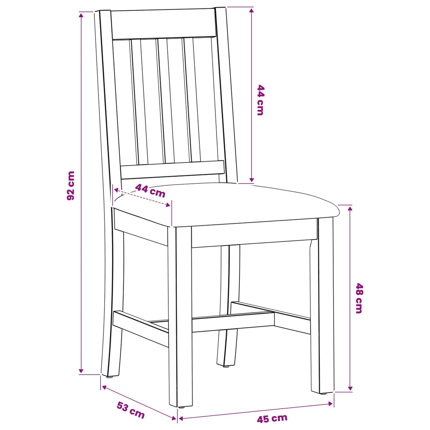Dining Chair VENLO 2 pcs Solid Oak Wood Natural and Grey