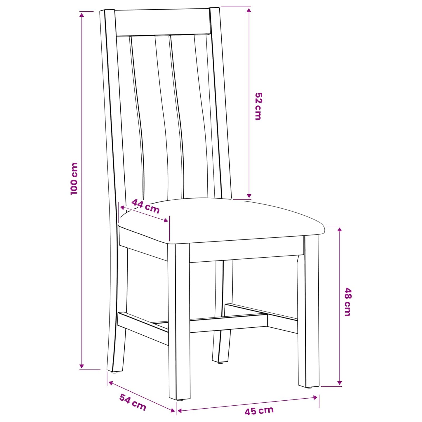 Dining Chair 2 pcs Solid Oak Wood Beige 45 x 54 x 100 cm