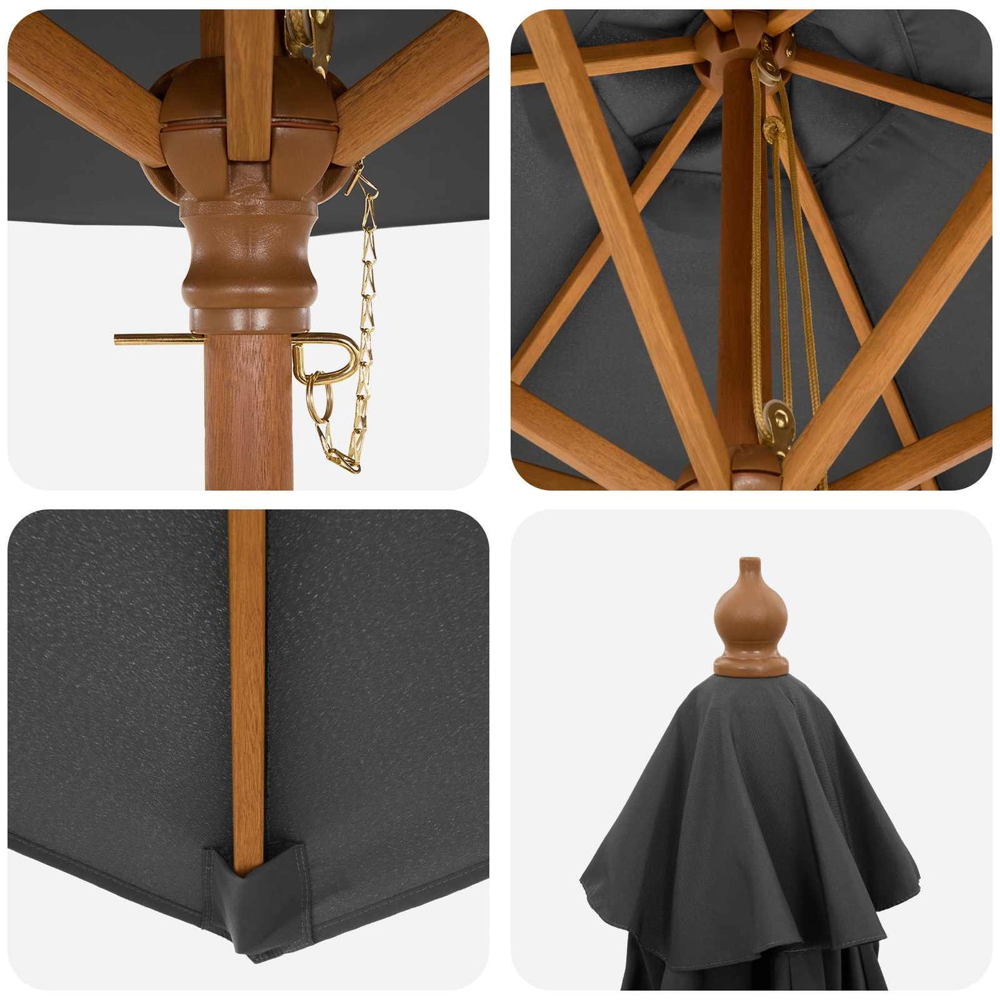 Outdoor Dining Set with Parasol 6 pcs Anthracite