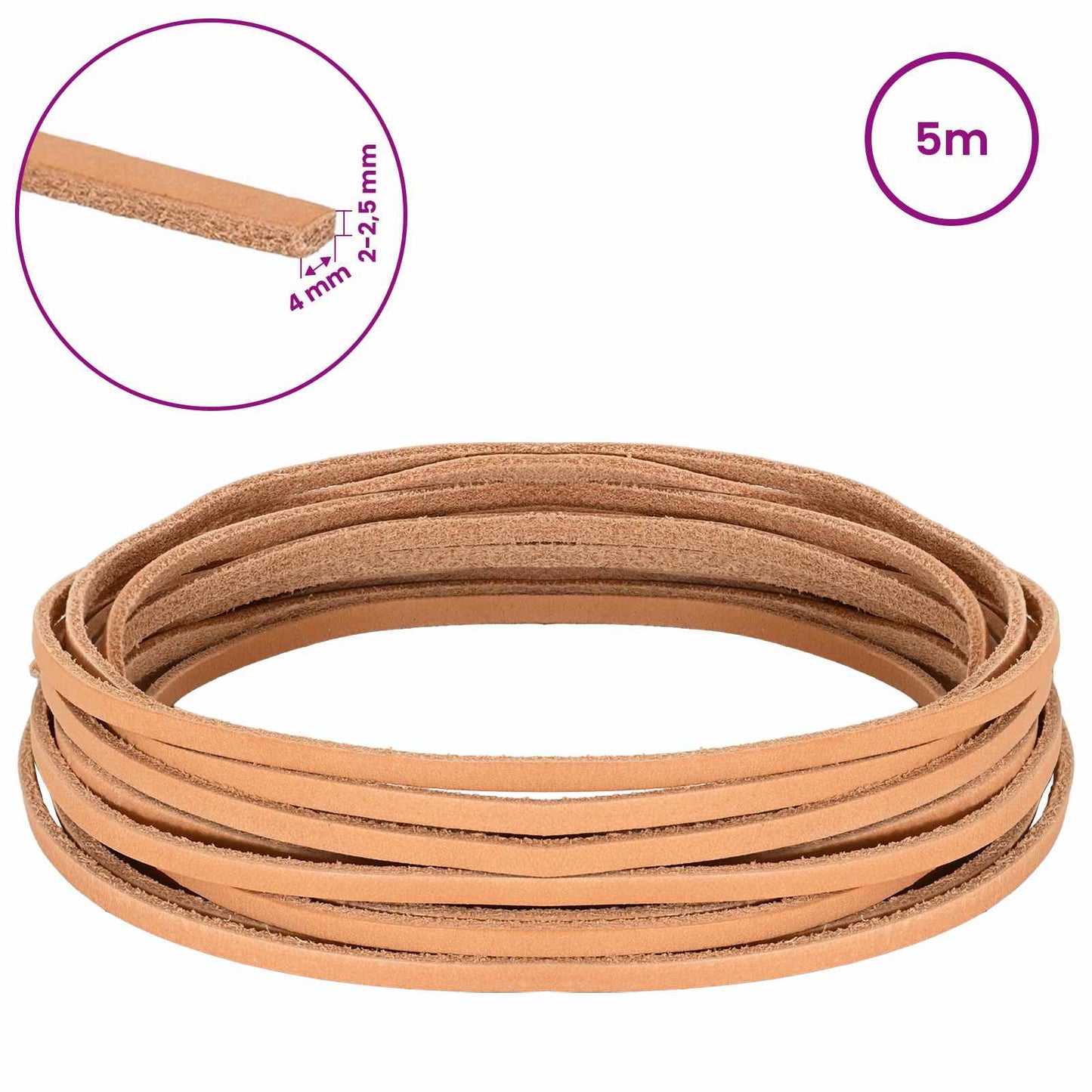 Leather Strap 1 Light Brown 500 x 0.4 cm Leather