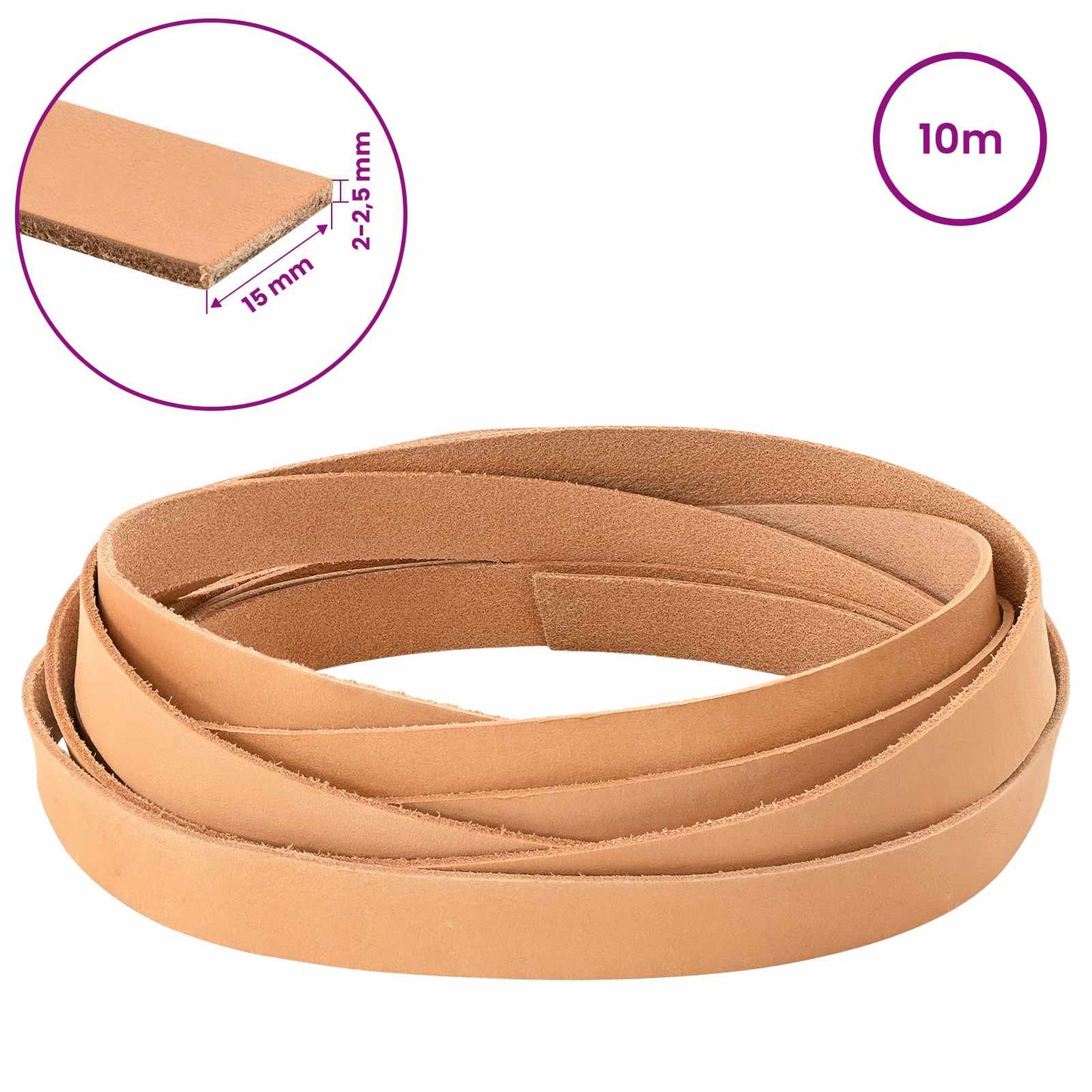 Leather Strap 1 Light Brown 1000 x 1.5 cm Leather