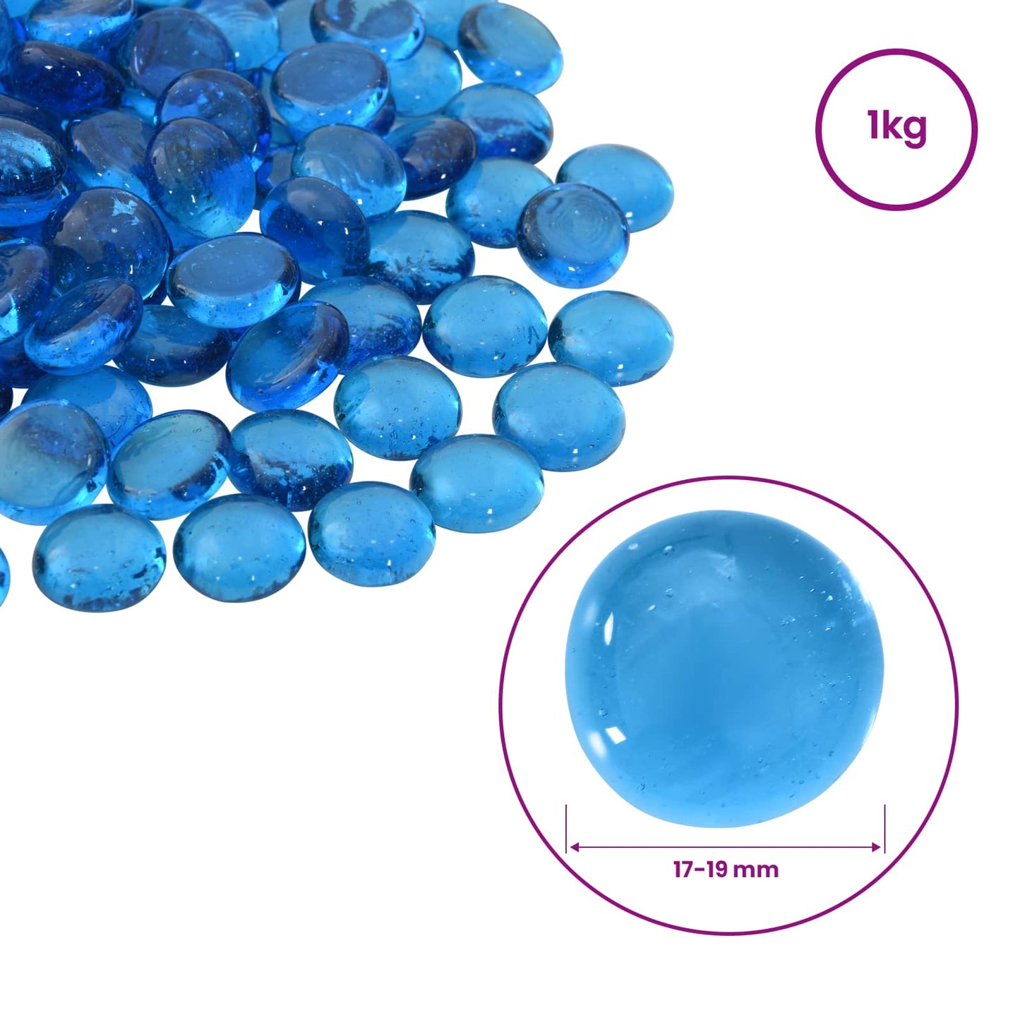 Glass Nugget 17-19 mm Sky Blue Glass