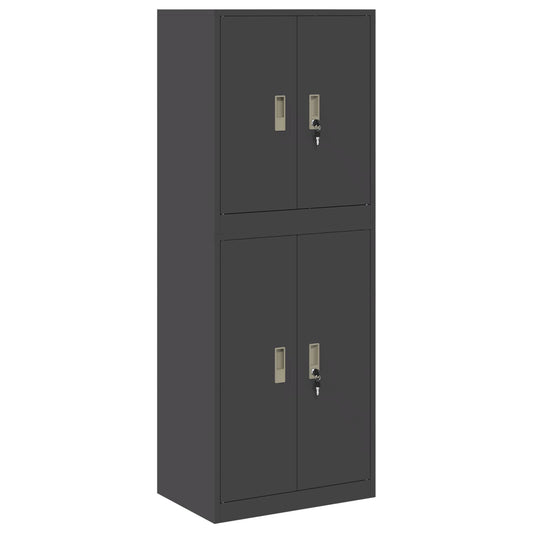 Storage Cabinet 2 pcs Black 60 x 40 x 160 cm Steel Lockable