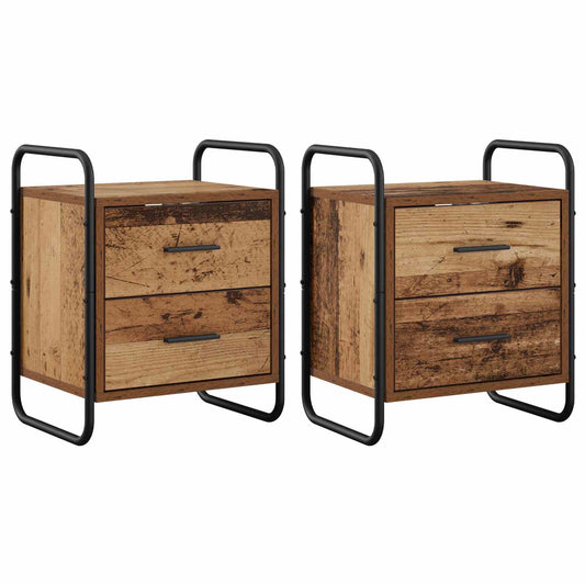 Hanging Bedside Cabinet 2 pcs Old Wood 40 x 30 x 50 cm
