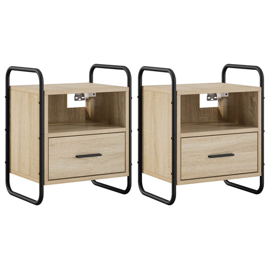 Hanging Bedside Cabinet 2 pcs Sonoma Oak 40 x 30 x 50 cm