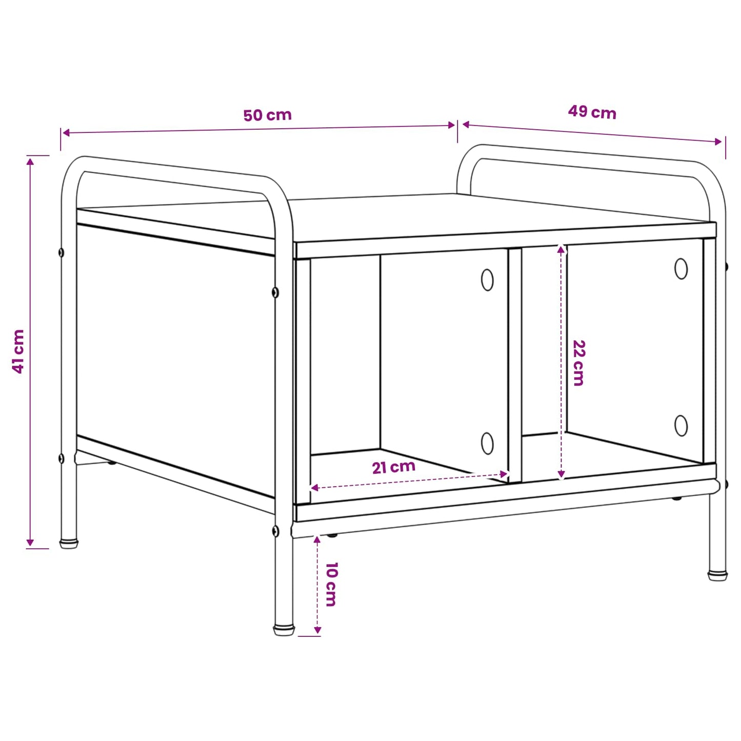 Coffee Table Sonoma Oak 50 x 49 x 41 cm Engineered Wood