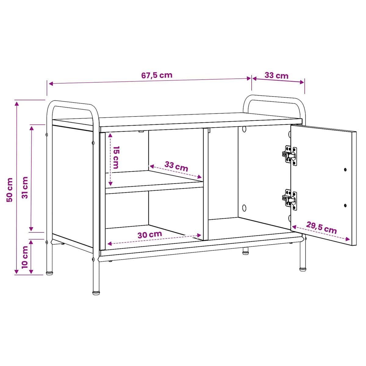 TV Cabinet 67.5 x 33 x 50 cm Sonoma Oak