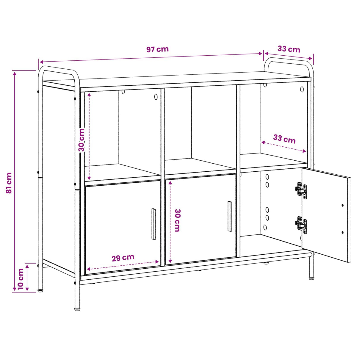 Sideboard Old Wood 97 x 33 x 81 cm Engineered Wood