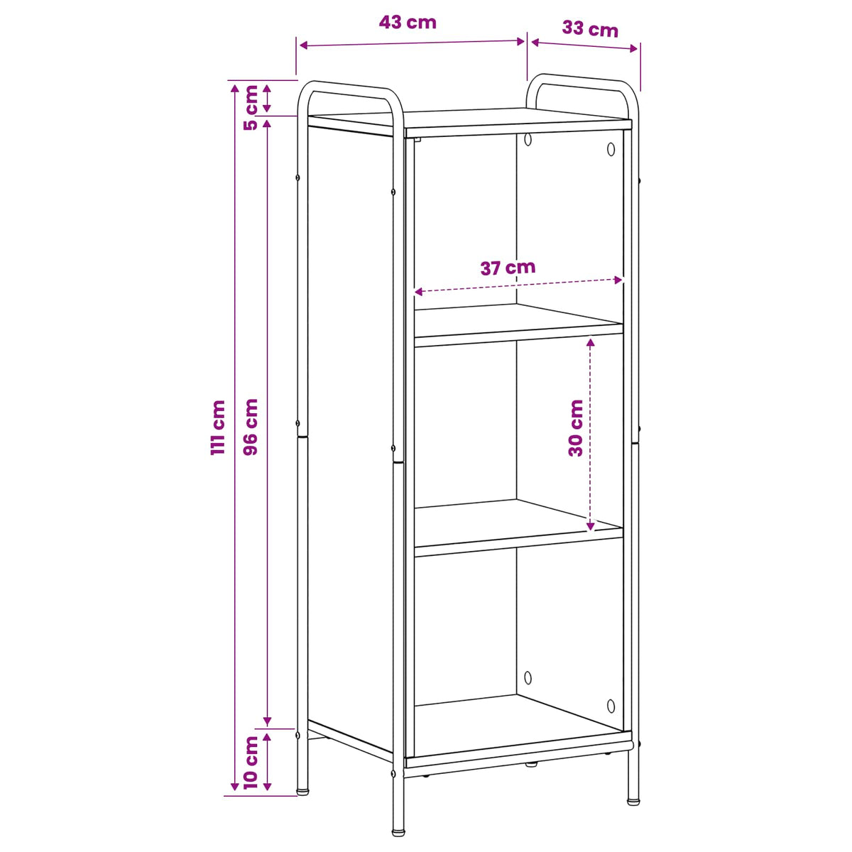 Book Cabinet 43 x 33 x 111 cm Engineered Wood Grey Sonoma