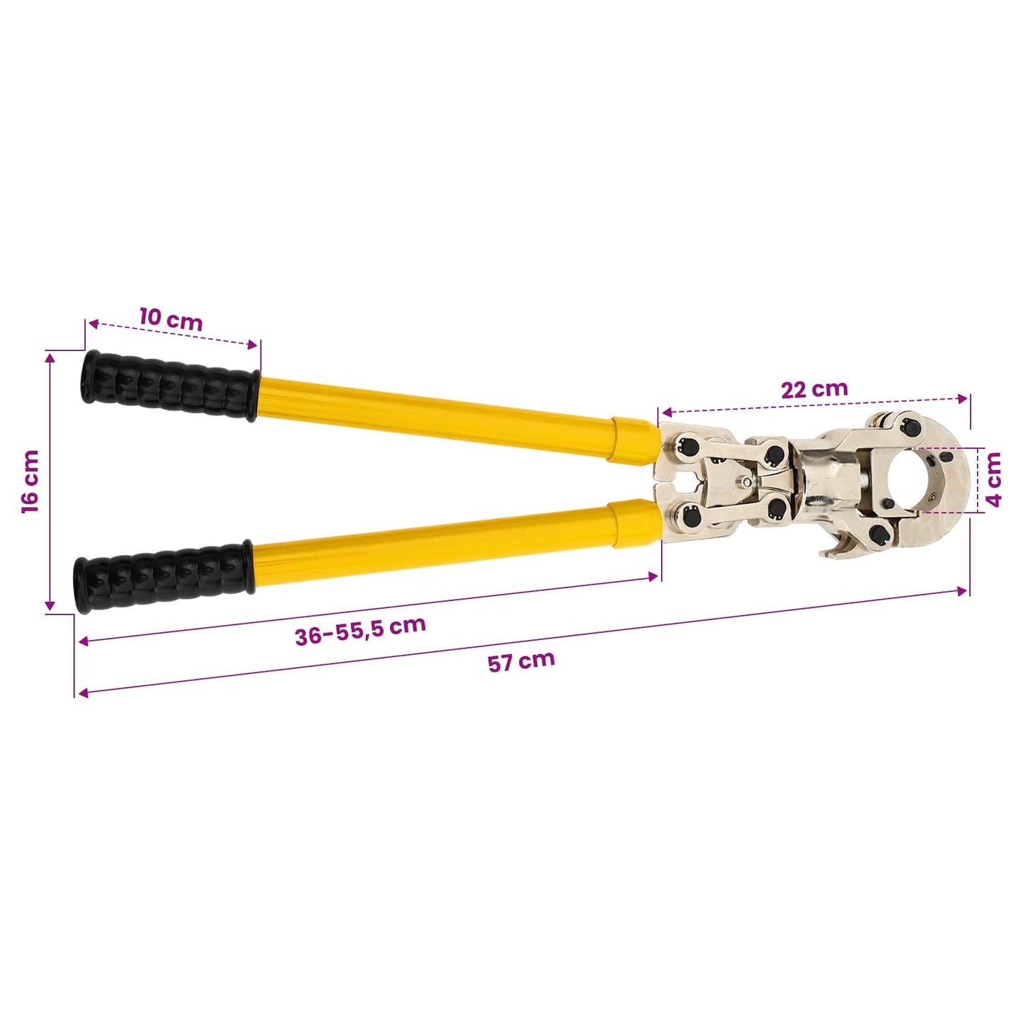 Hydraulic Pipe Crimping Tool 2 pcs Yellow Steel