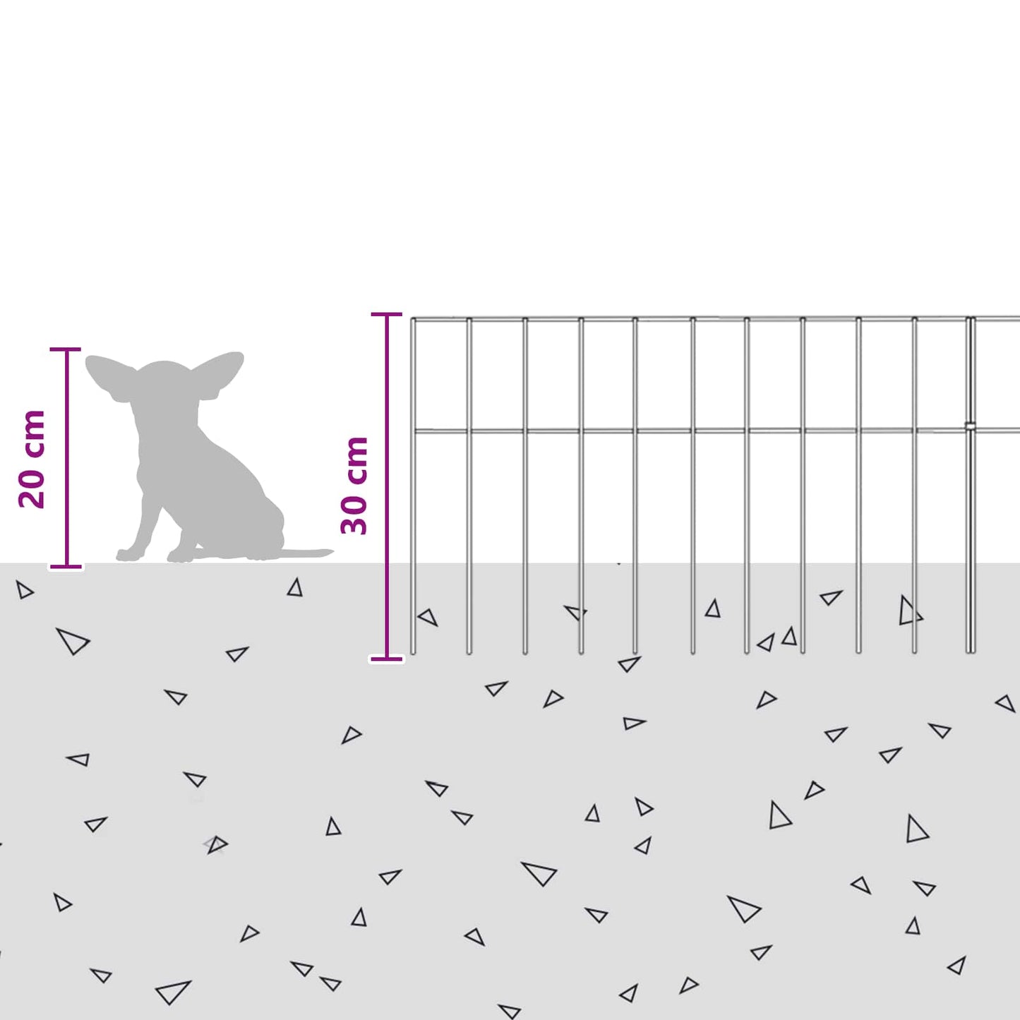 Garden Fence Panel 48 pcs 50 x 30 cm Galvanised Steel Silver