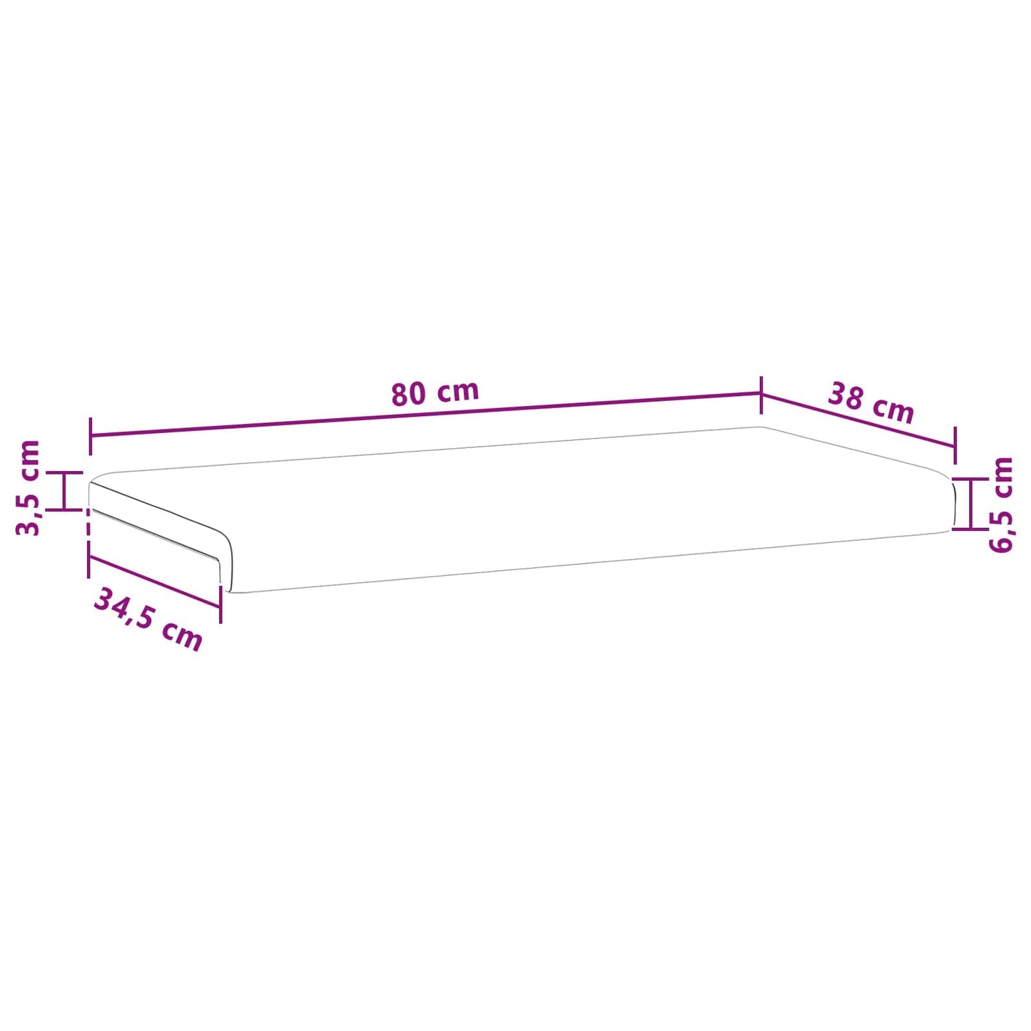 Bench Cushion Fabric Dark Grey Depth 35 cm