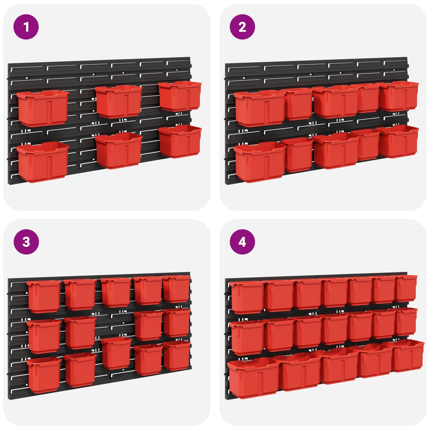 Container Rack Black and Red 77.5 x 2 x 39 cm
