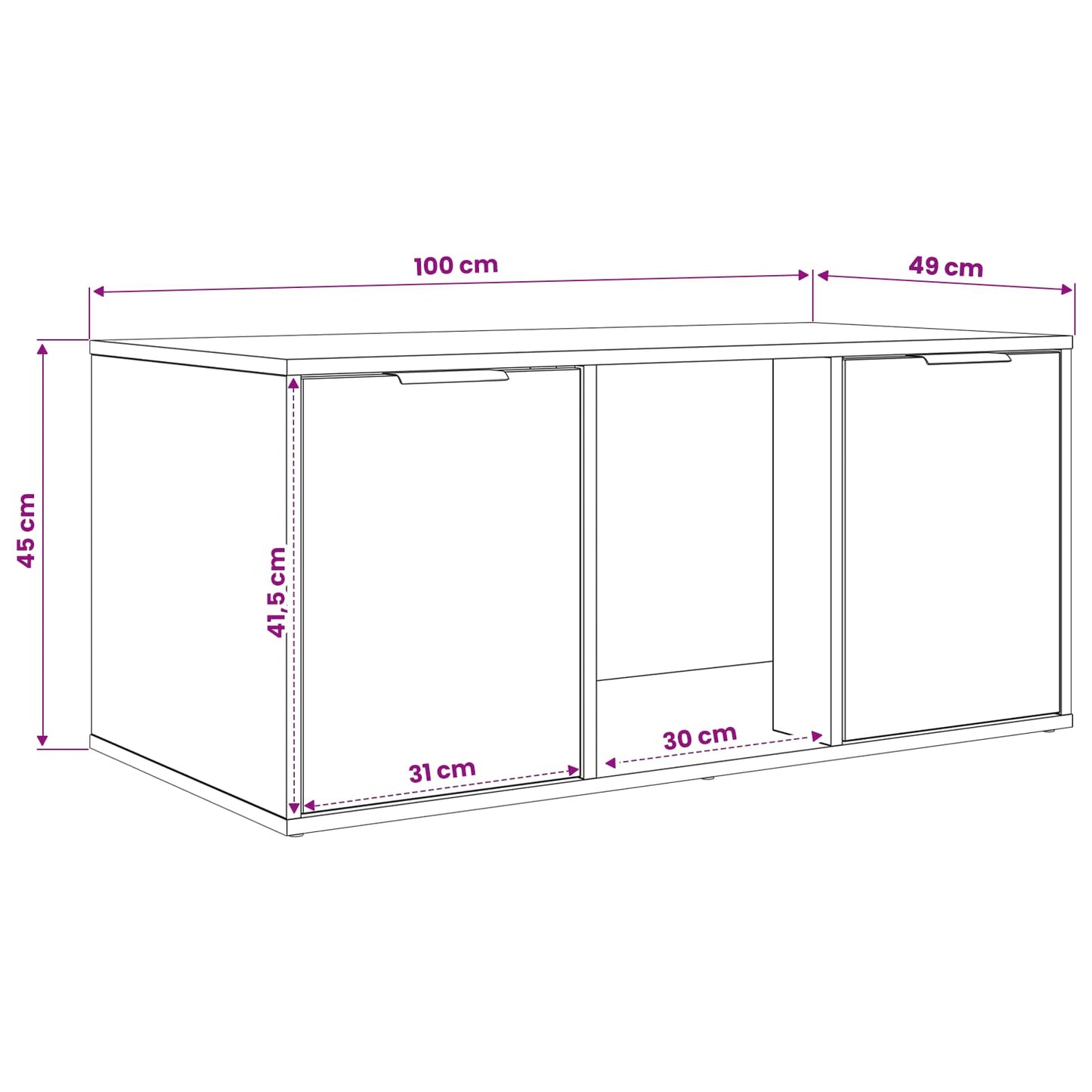 Cat Crate Furniture Smoked Oak 100 x 49 x 45 cm Engineered Wood
