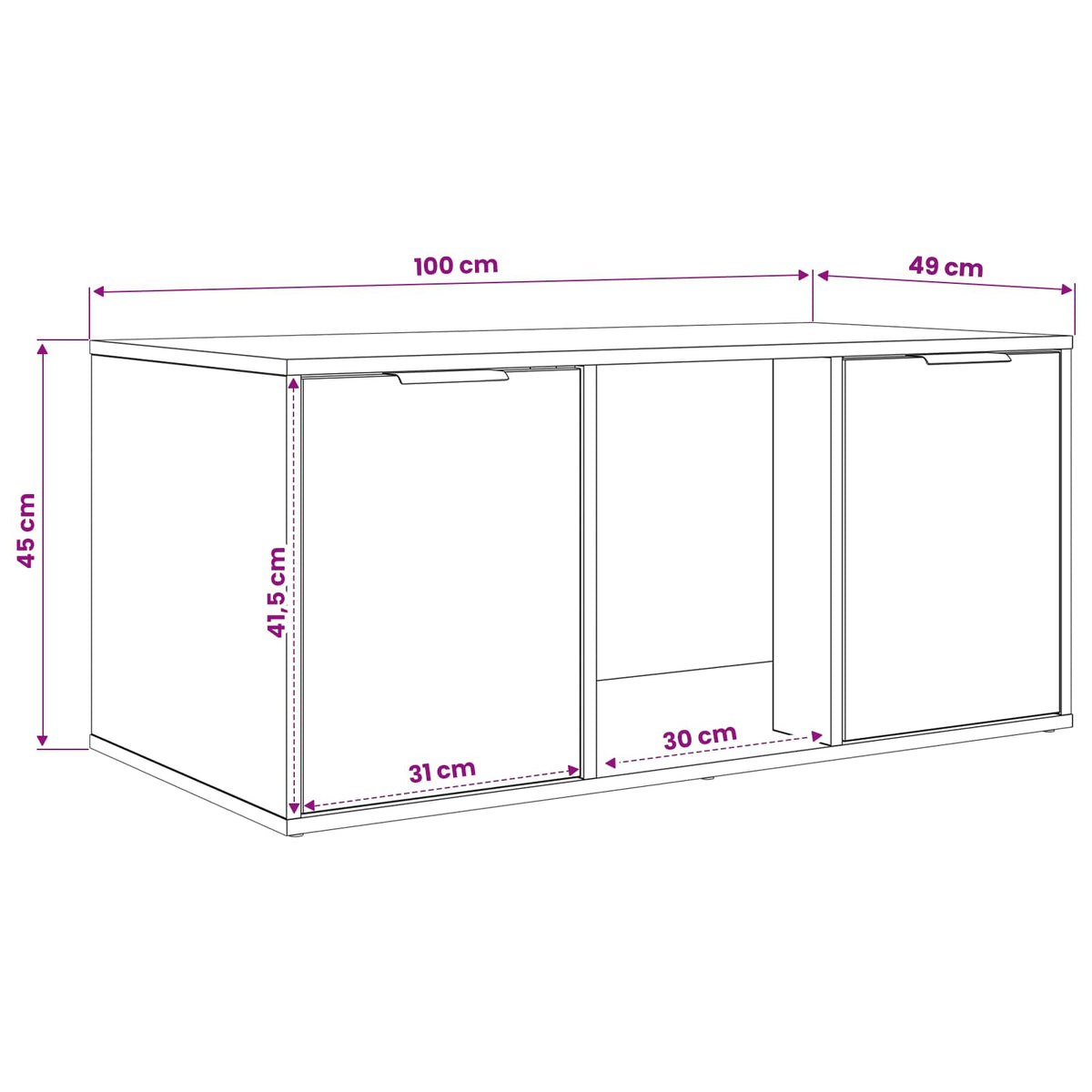 Cat Crate Furniture Grey Sonoma 100 x 49 x 45 cm