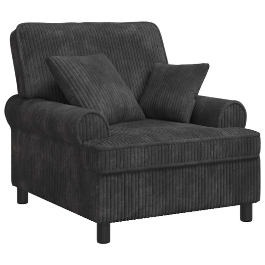 XL Armchair with Cushions Dark Grey 1.5 Lines Fabric