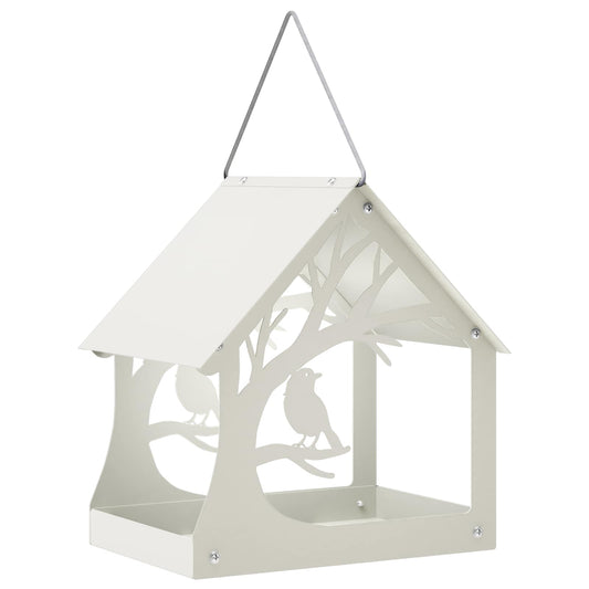 Hanging Bird Feeder Steel White