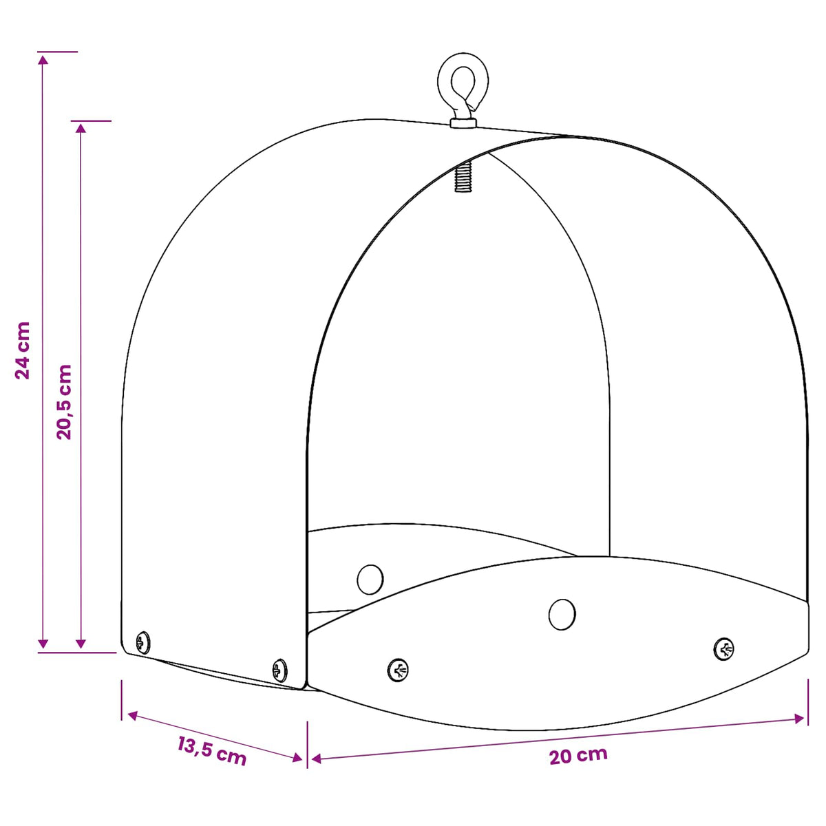 Hanging Bird Feeder Steel Black