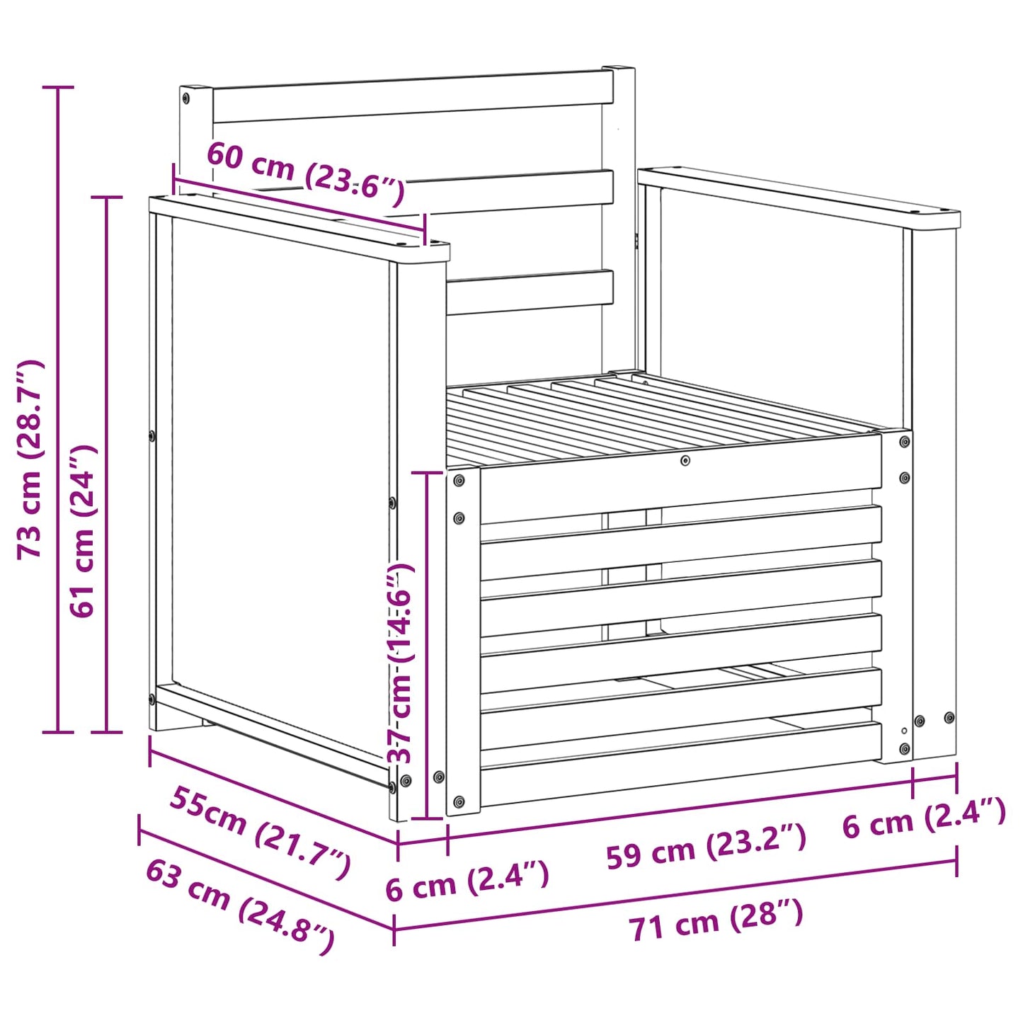 Outdoor Middle Sofa Natural