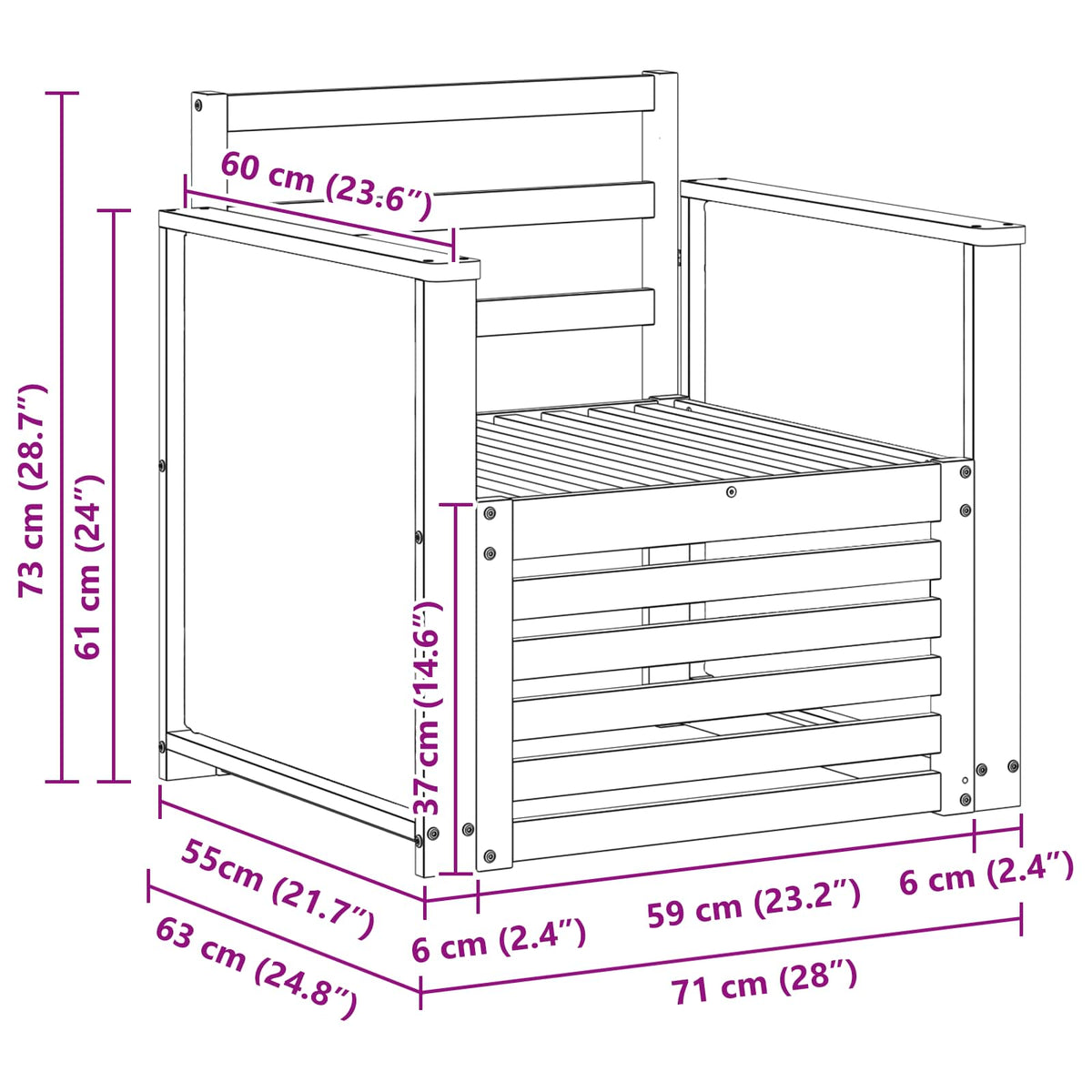 Outdoor Middle Sofa Natural