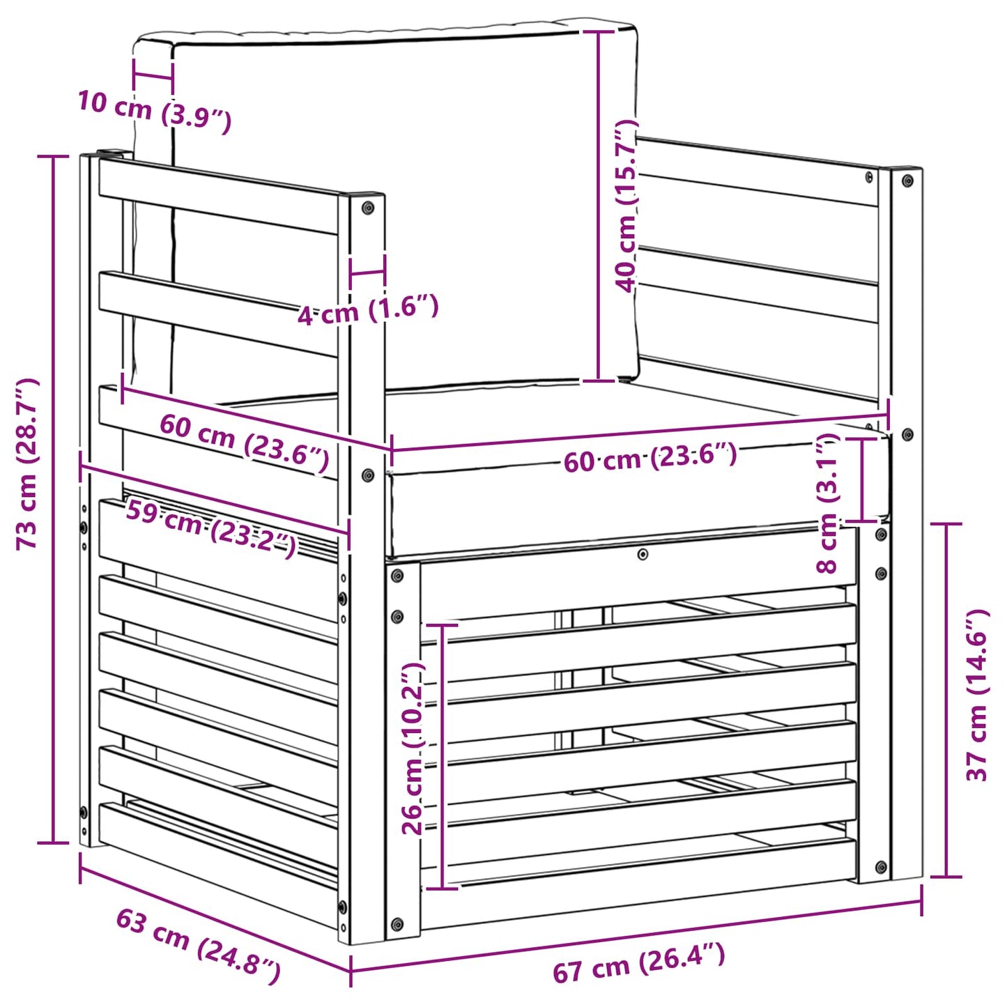 2 Piece Outdoor Sofa Set Solid Acacia Wood White