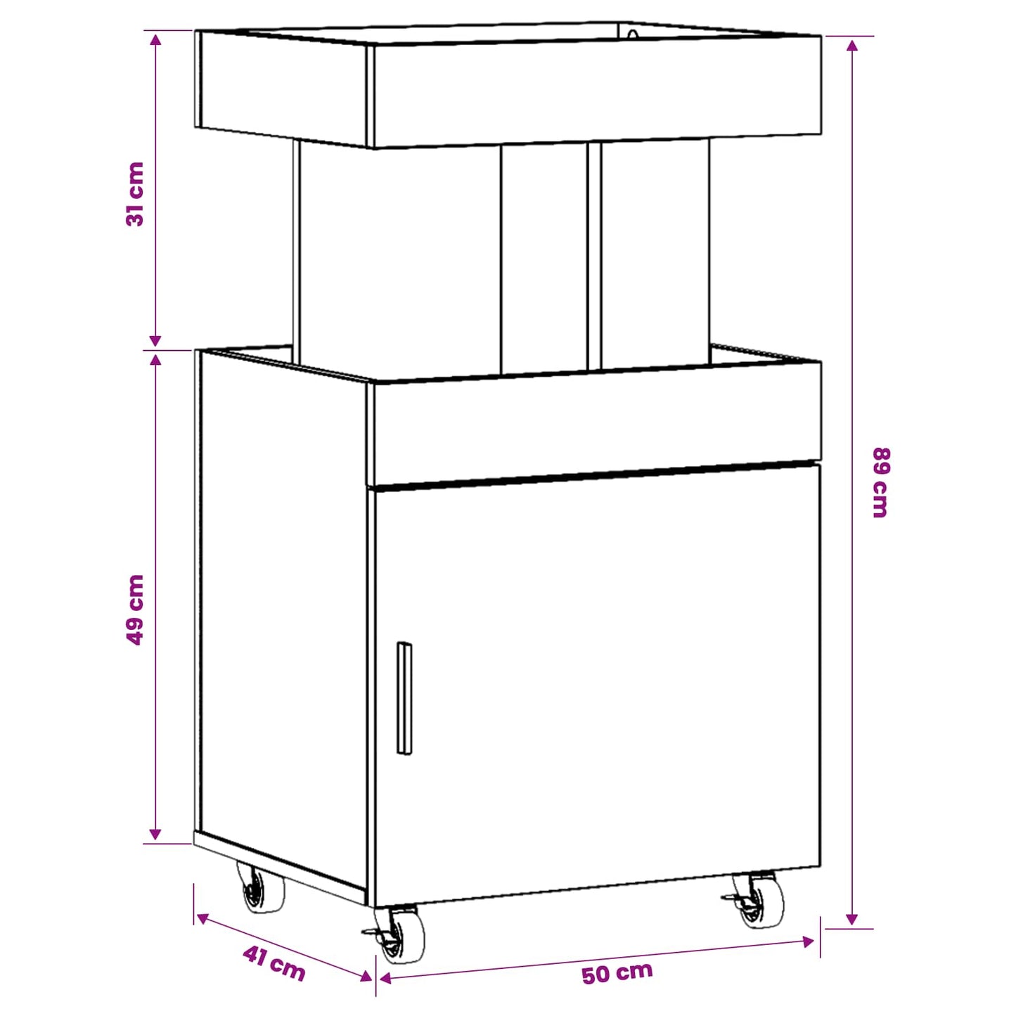 Bar Cart Old Wood 50 x 41 x 89 cm Engineered Wood