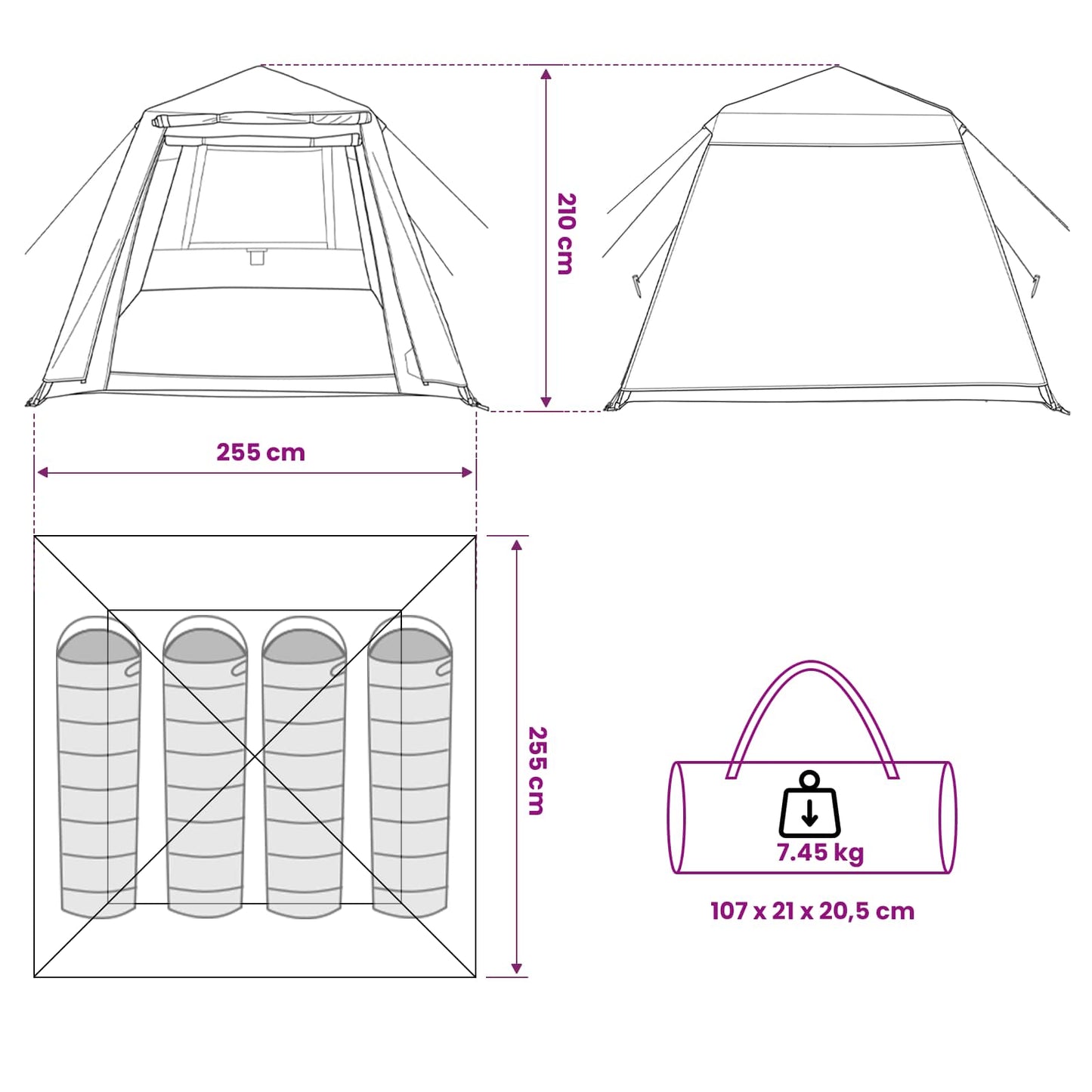Fishing Tent Quick Release -Person 4-Person Light Camouflage