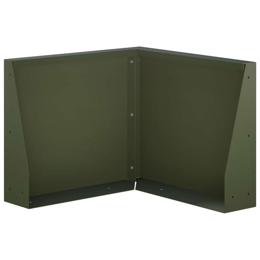 Retaining Wall 50 x 50 x 50 cm Steel Olive Green