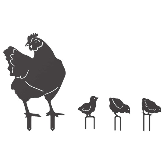Garden Stake Set of 4 47.5 x 30 cm Steel Black